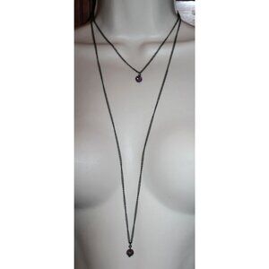 Express Layered Chain Purple Cluster Ball Pendants Necklace Vintage Y2K Deadstoc